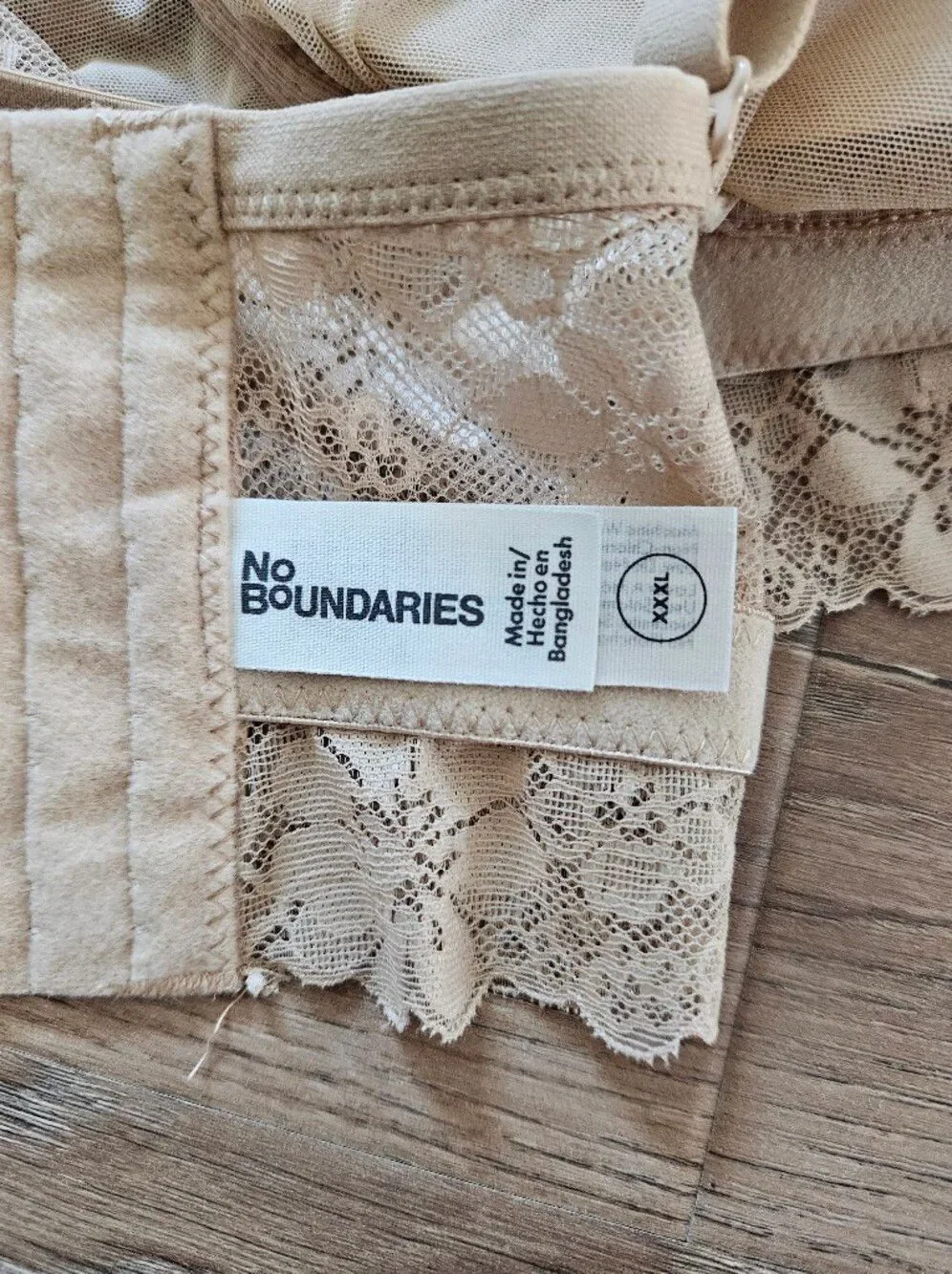 No Boundaries Lace Bralette in Nude Size XXXL